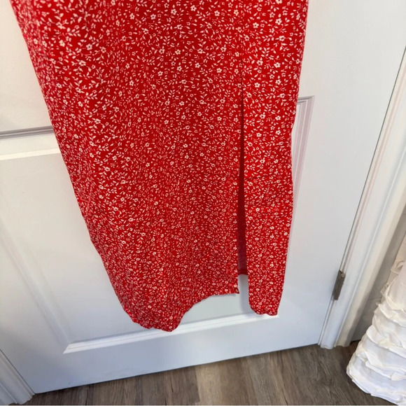 Zara Red Floral Midi Dress - Picture 9 of 11